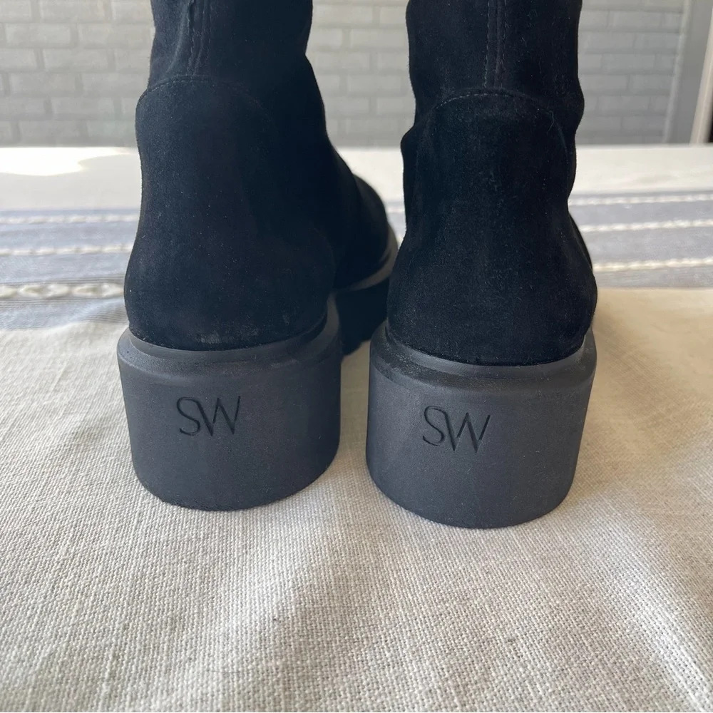 Stuart Weitzman Boots Chalet City Lug Sole Over The Knee Boots Size 8 Black